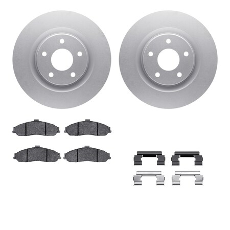 4512-46079, Geospec Rotors With 5000 Advanced Brake Pads Includes Hardware,  Silver